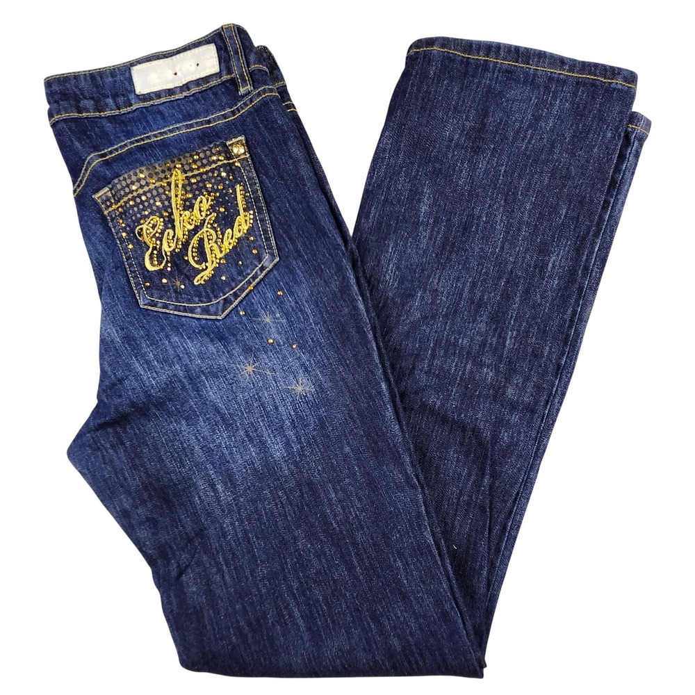 Ecko Red Jeans Women 13 Blue Denim Embellished Rhinestone Y2K Hip Hop Streetwear
